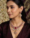 Royal Kundan Pearl Necklace Set with Jhumka Earrings